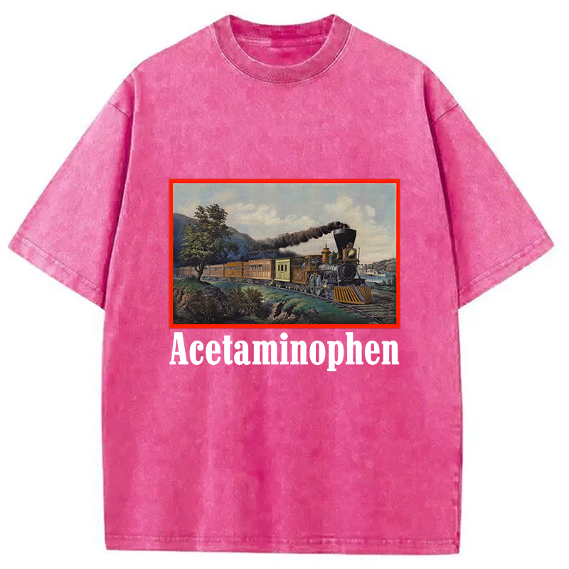 Modecanvas Acetaminophen Funny Meme Washed T-Shirt