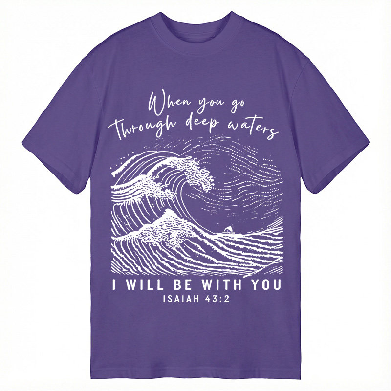 Modecanvas I Will Be With You Wave DTG Printing Classic T-Shirt-modecanvas