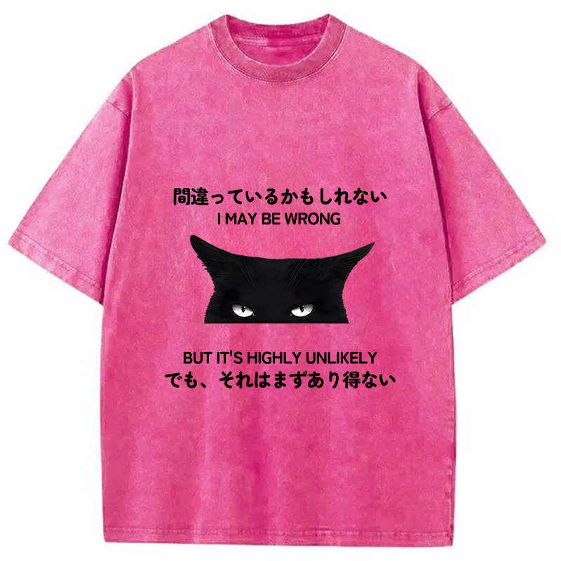 Modecanvas Cat Can Do No Wrong Washed T-Shirt
