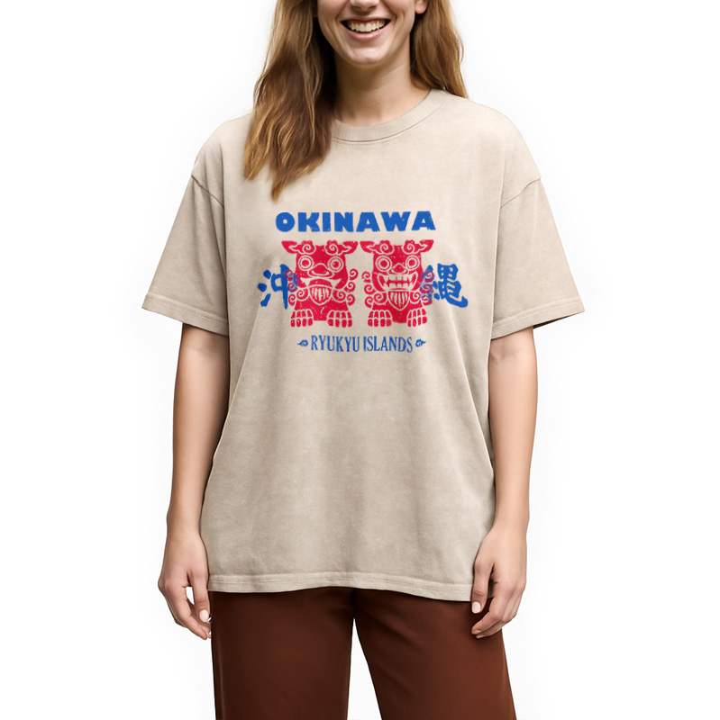 Modecanvas Okinawa Mascot Washed T-Shirt