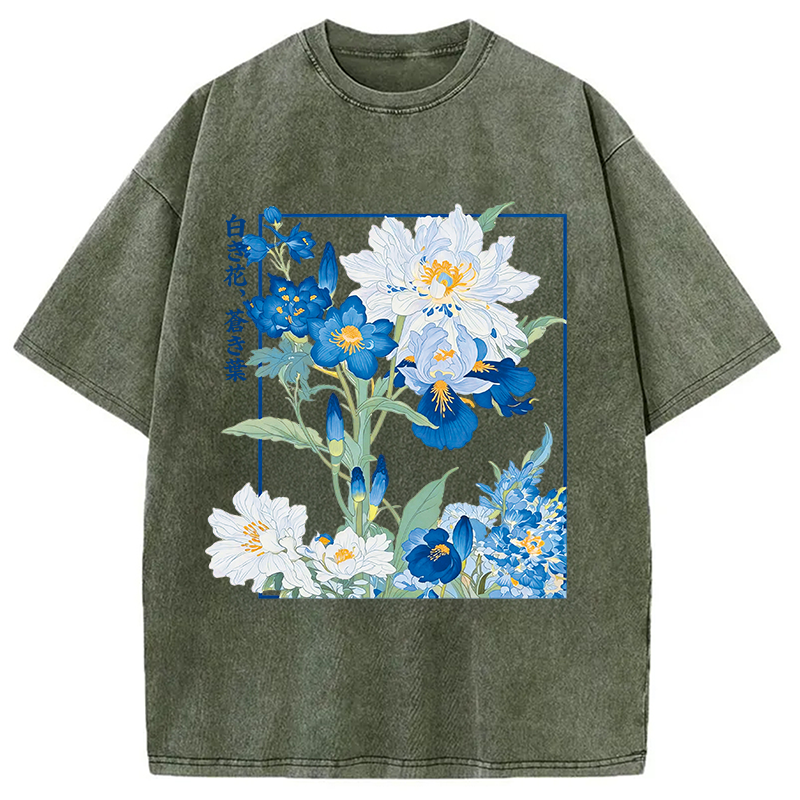Modecanvas Blossoms Of The Firmament DTG Printing Washed T-Shirt
