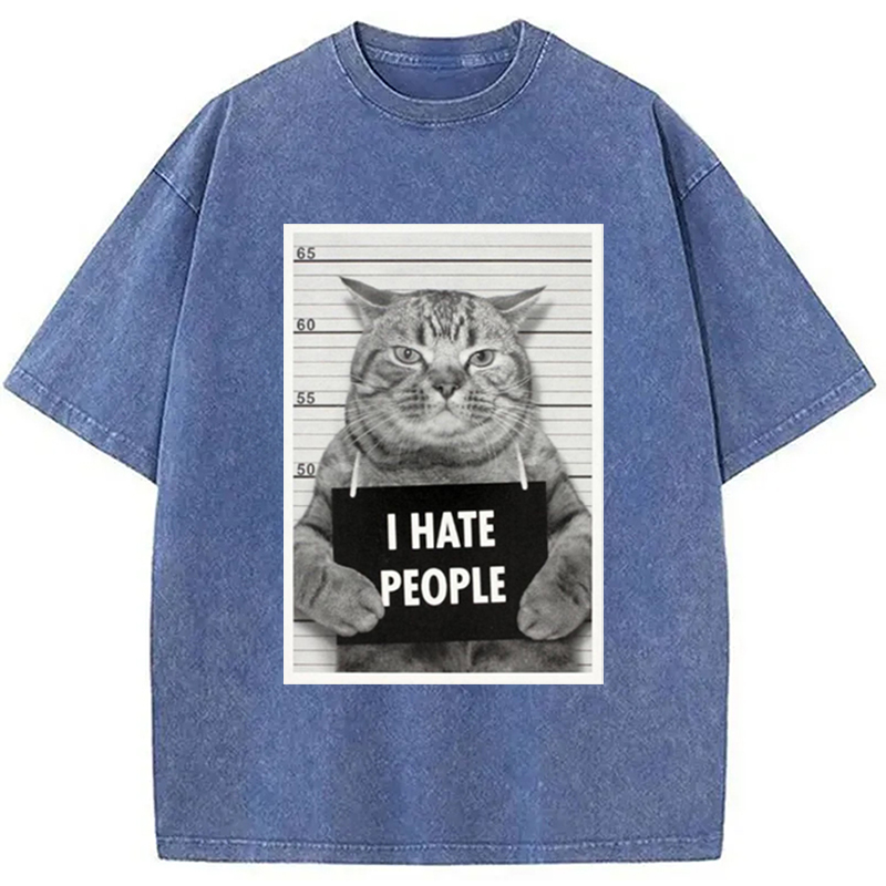 Modecanvas I Hate People Washed T-Shirt