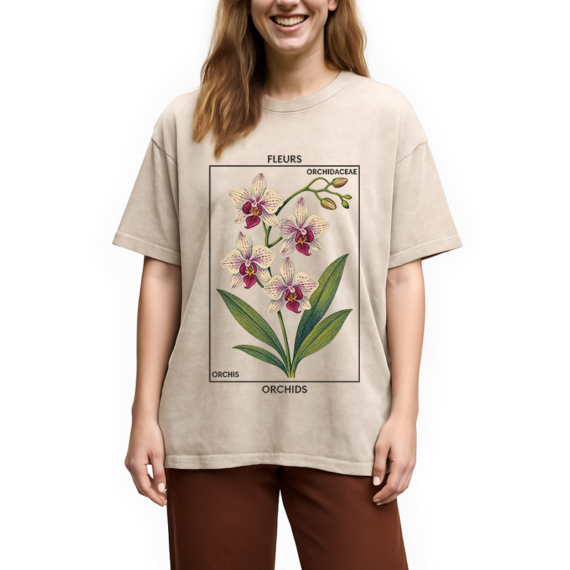 Modecanvas Vintage Orchid DTG Printing Washed T-Shirt