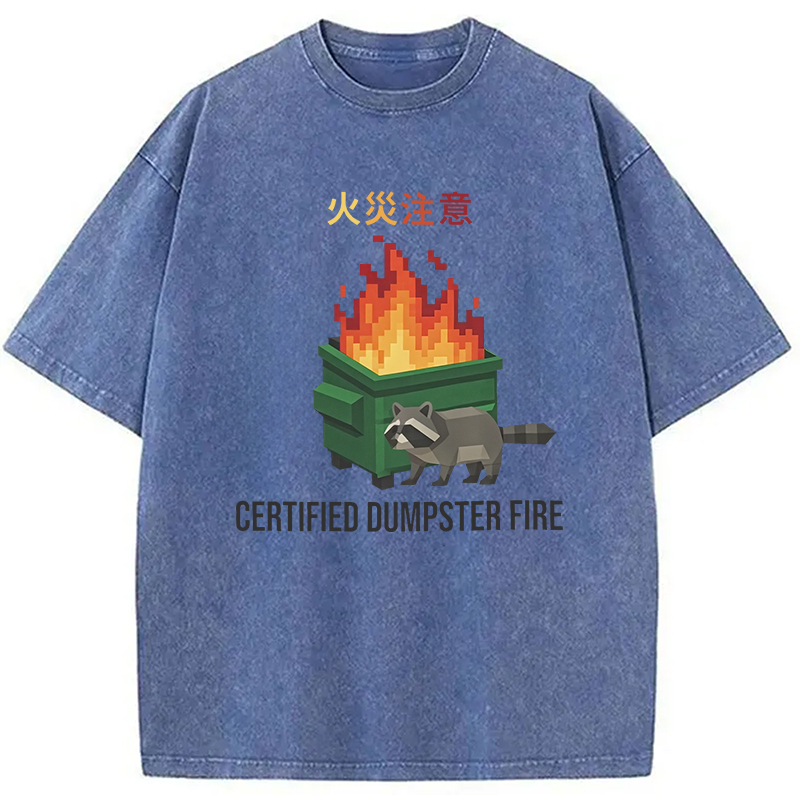 Modecanvas Certified Dumpster Fire Washed T-Shirt