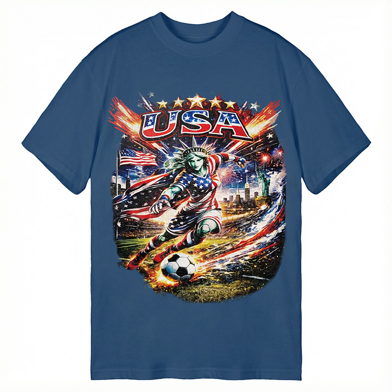 Modecanvas USA Football Skull DTG Printing Classic T-Shirt-modecanvas