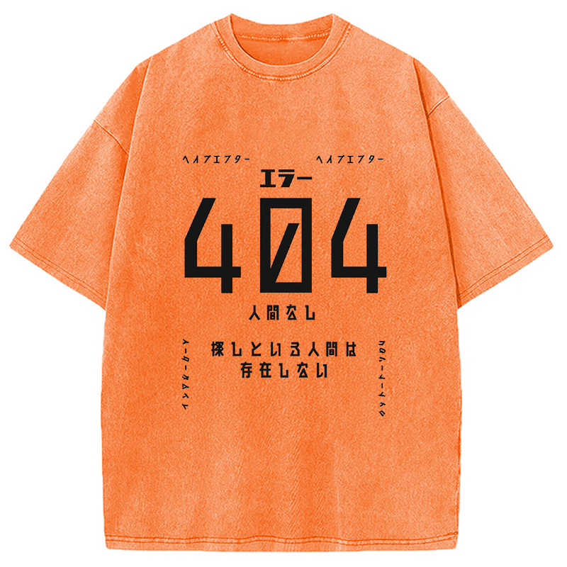 Modecanvas 404 Error No Human Found Japanese Washed T-Shirt