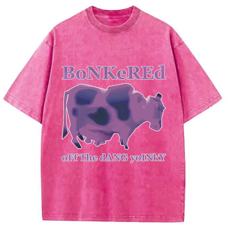 Modecanvas Bonkered Off The Dang Yoinky Meme Washed T-Shirt