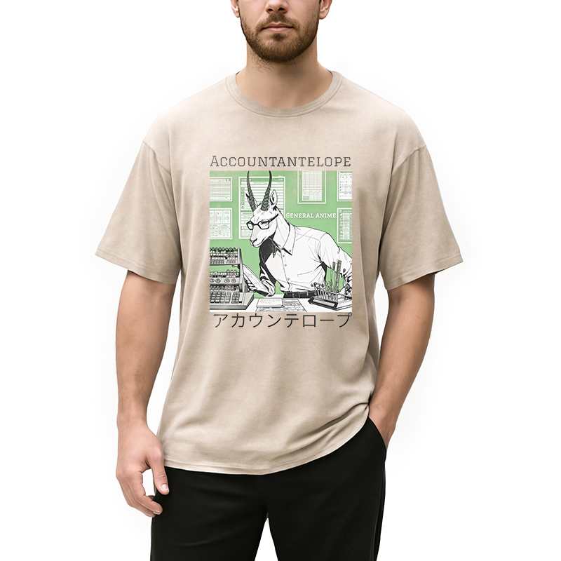 Modecanvas Accountant Antelope DTG Printing Washed T-Shirt