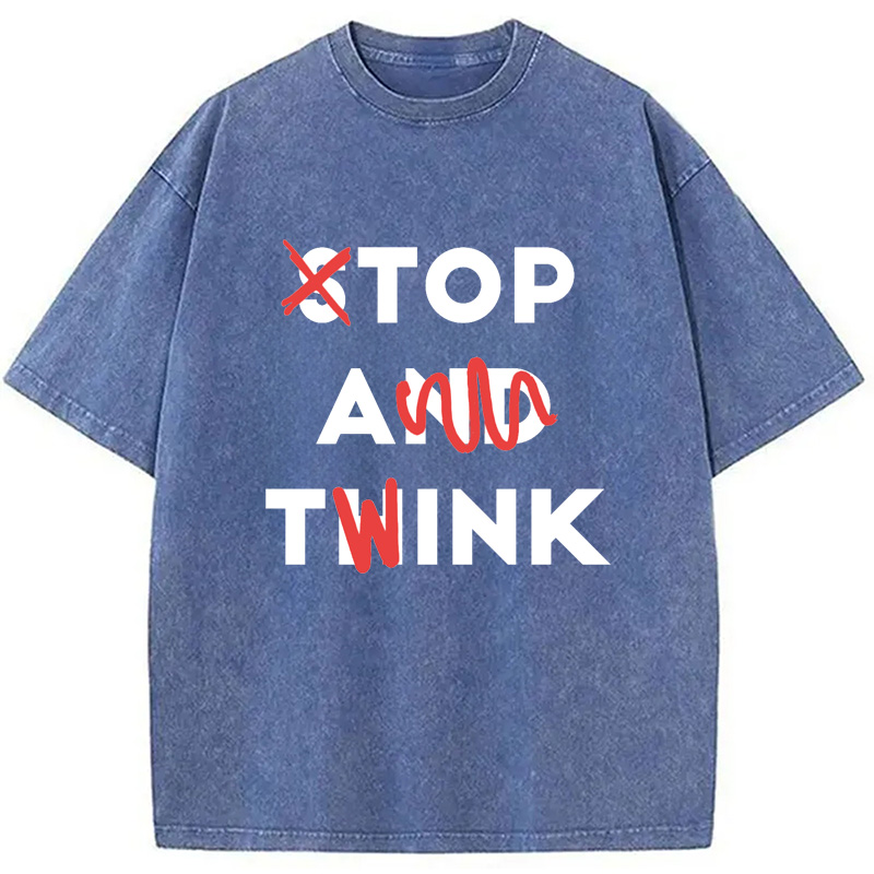 Modecanvas Stop And Twink Washed T-Shirt