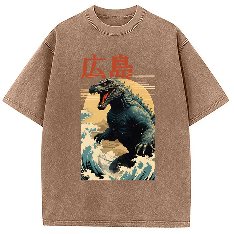 Modecanvas Hiroshima Godzilla Vintage Washed T-Shirt