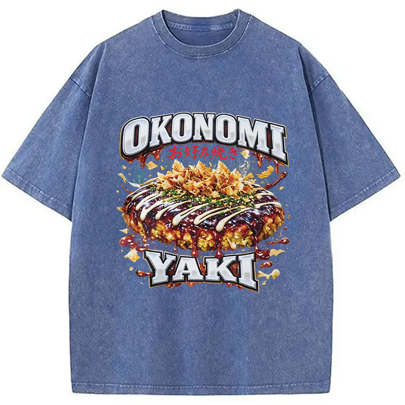 Modecanvas Ironic Okonomiyaki Meme DTG Printing Washed T-Shirt