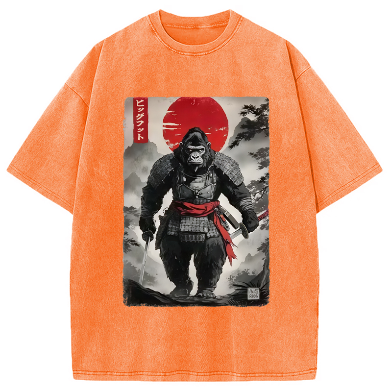 Modecanvas Retro Bigfoot Samurai Washed T-Shirt