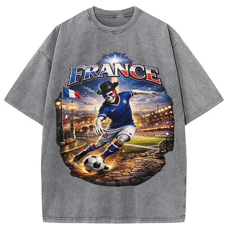 Modecanvas France Soccer DTG Printing Washed T-Shirt