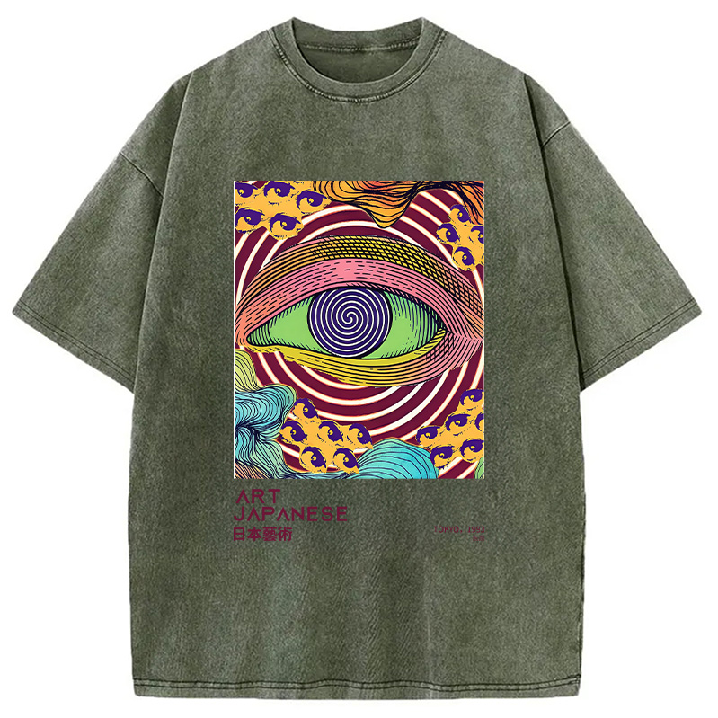 Modecanvas Illusion Eye Washed T-Shirt