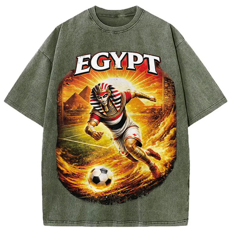 Modecanvas Egypt Soccer DTG Printing Washed T-Shirt