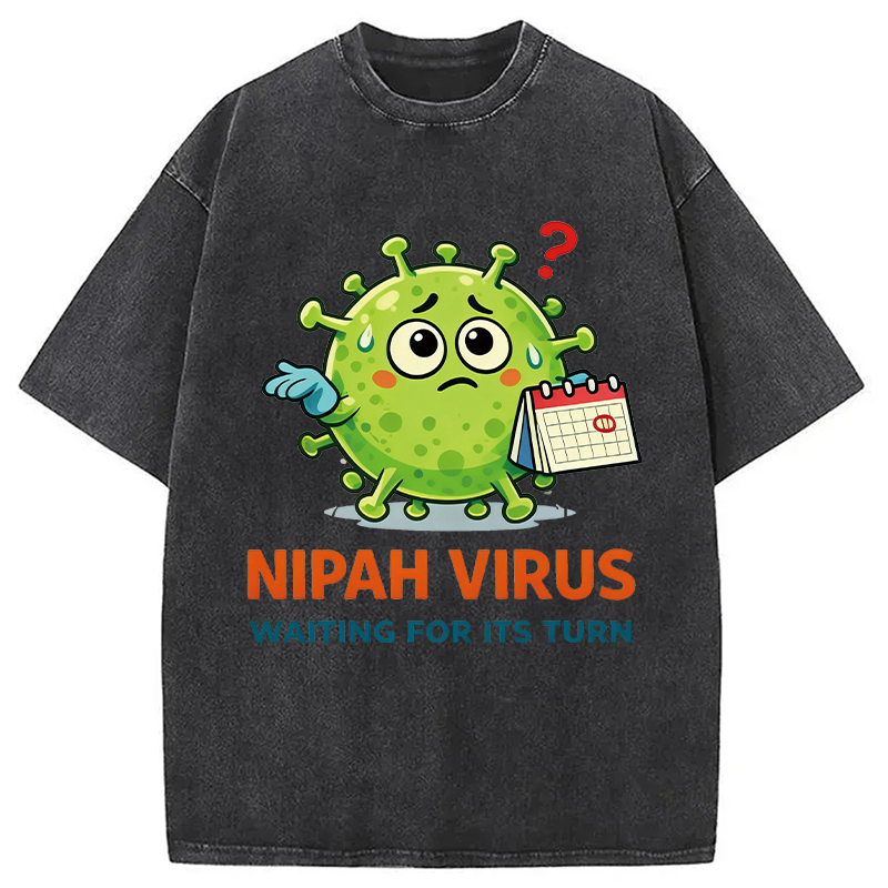 Modecanvas Nipah Virus DTG Printing Washed T-Shirt