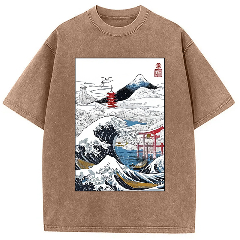 Modecanvas Snowy Japan Washed T-Shirt