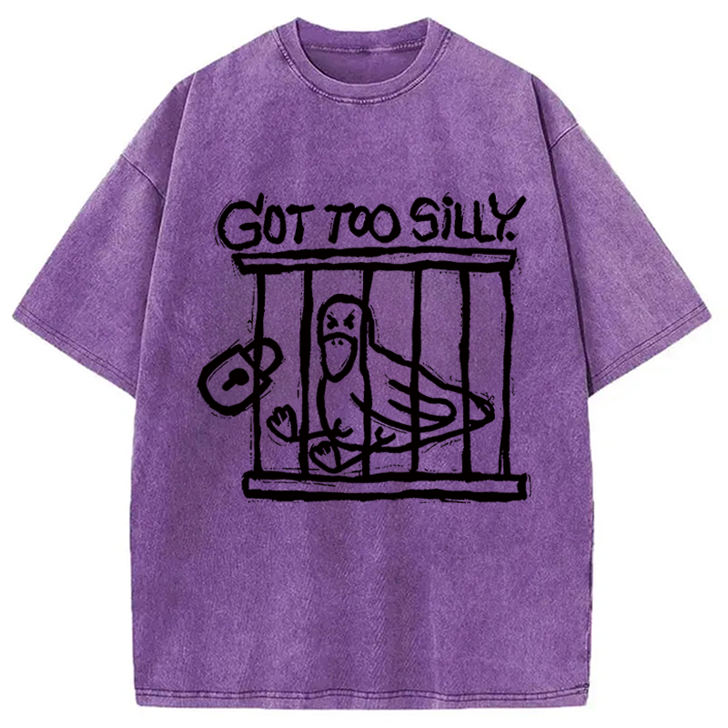 Modecanvas Lock Up A Stupid Goose Washed T-Shirt-modecanvas