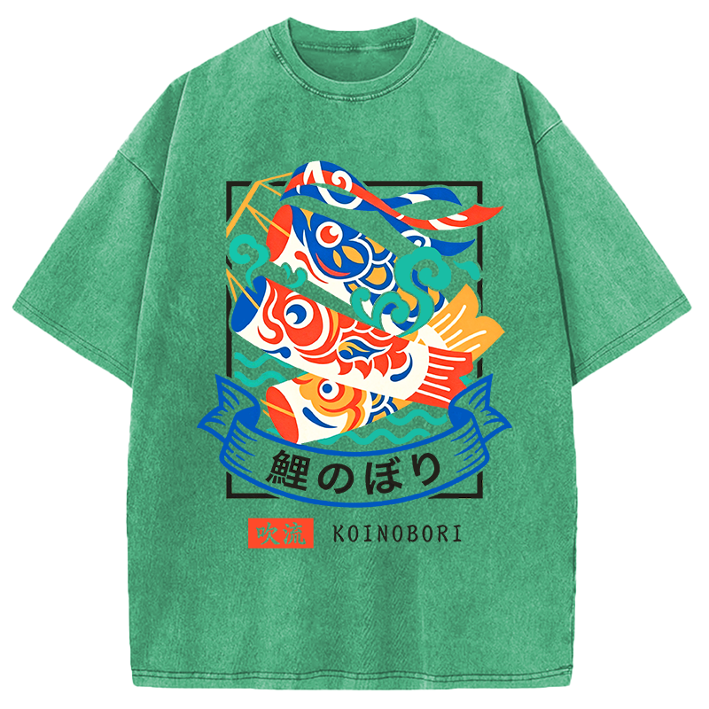 Modecanvas KOINOBORI DTG Printing Washed T-Shirt