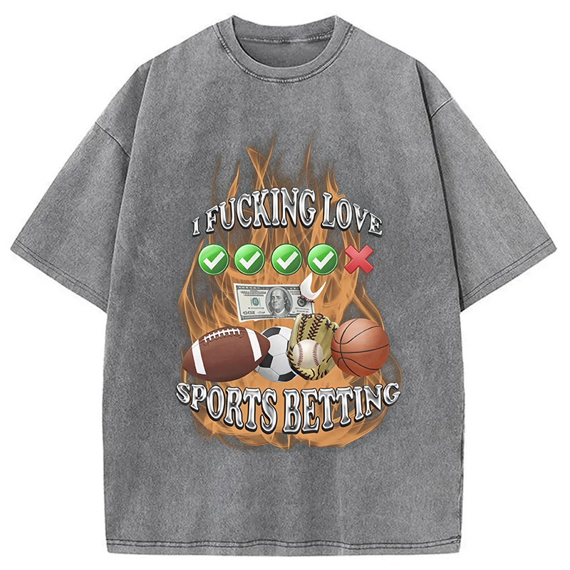 Modecanvas Sports Betting DTG Printing Washed T-Shirt