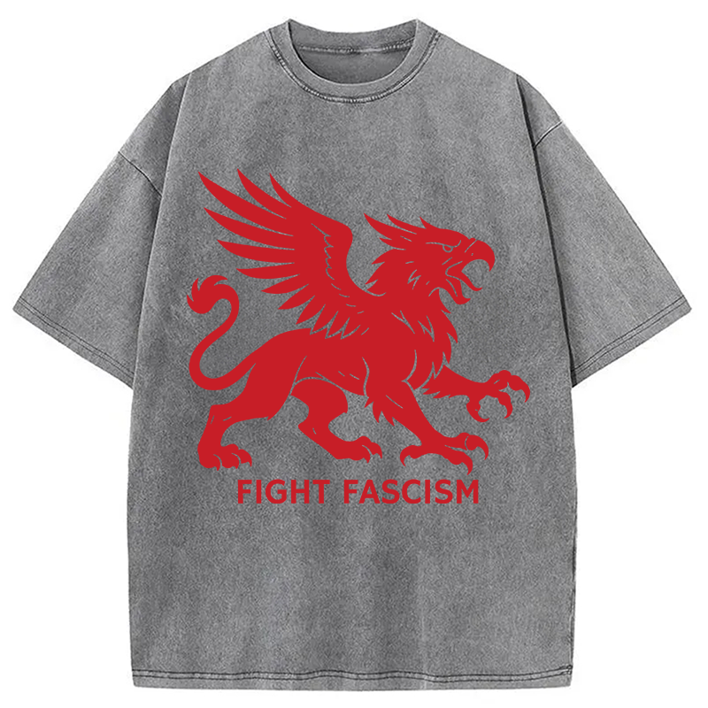 Modecanvas Fight Fascism DTG Printing Washed T-Shirt