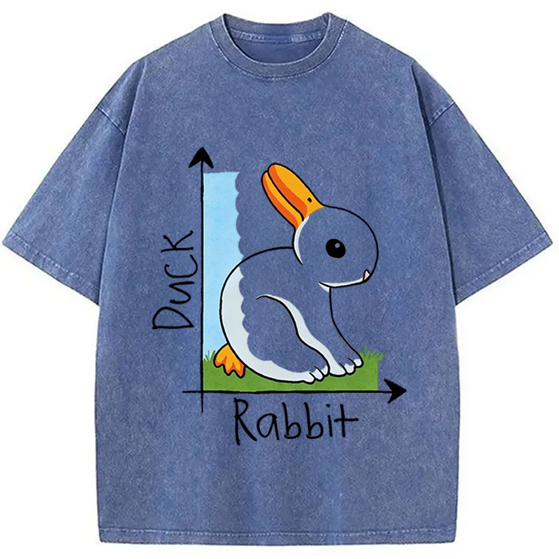 Modecanvas Duck Or Rabbit DTG Printing Washed T-Shirt
