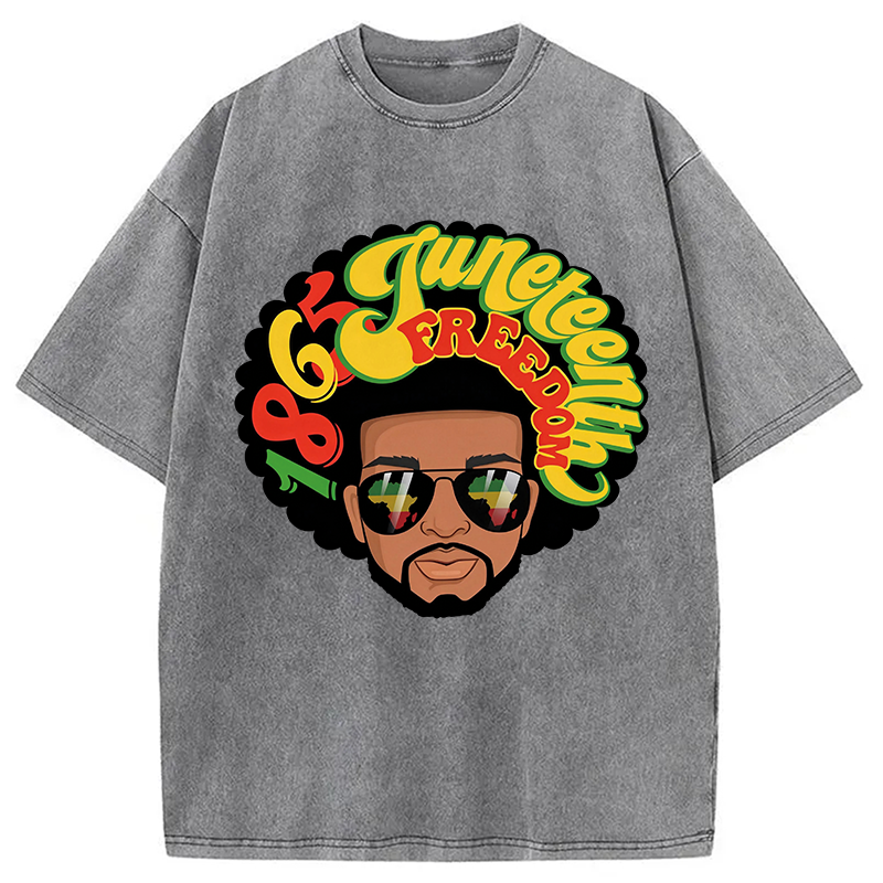 Modecanvas Juneteenth 1865 DTG Printing Washed T-Shirt
