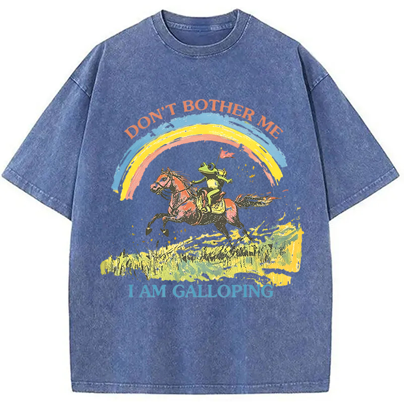 Modecanvas Frog On Horse DTG Printing Washed T-Shirt