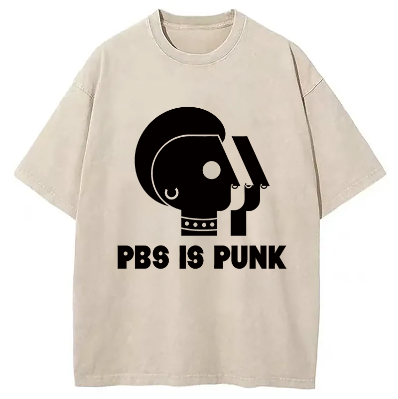 Modecanvas PBS Is Punk DTG Printing Washed T-Shirt