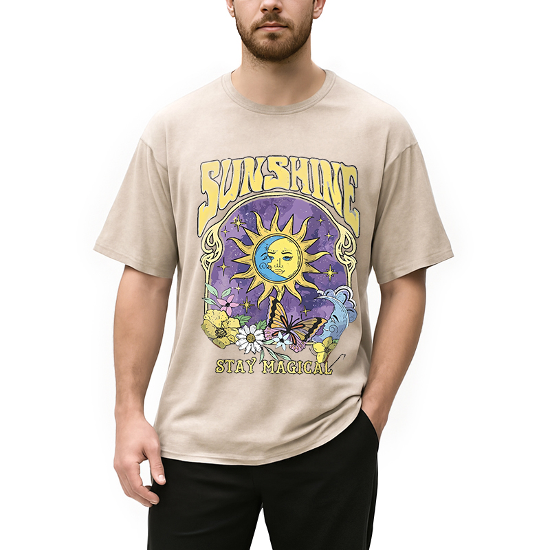 Modecanvas Sunshine Stay Magical Washed T-Shirt