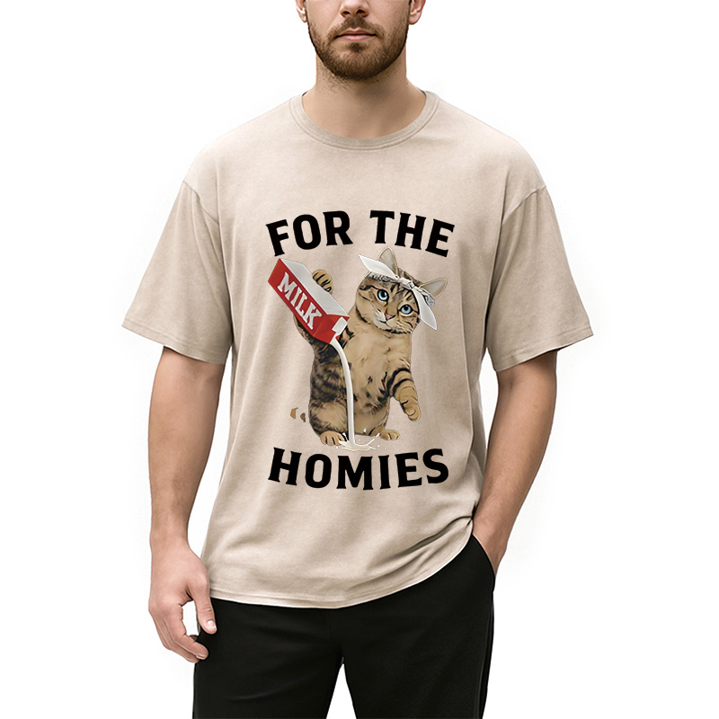 Modecanvas For The Homies Cat Washed T-Shirt