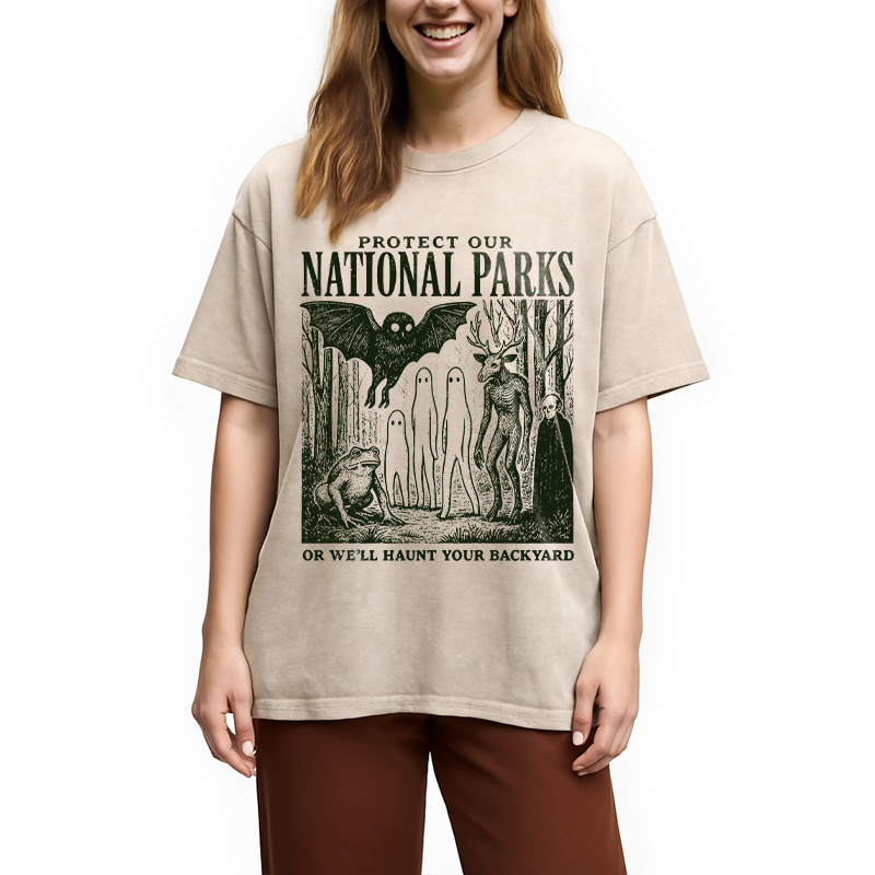 Modecanvas Protect Our Parks DTG Printing Washed T-Shirt