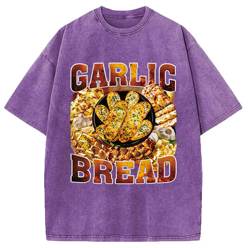 Modecanvas Garlic Bread DTG Printing Washed T-Shirt