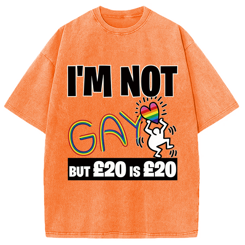 Modecanvas 20 Is 20 Heart Rainb DTG Printing Washed T-Shirt-modecanvas