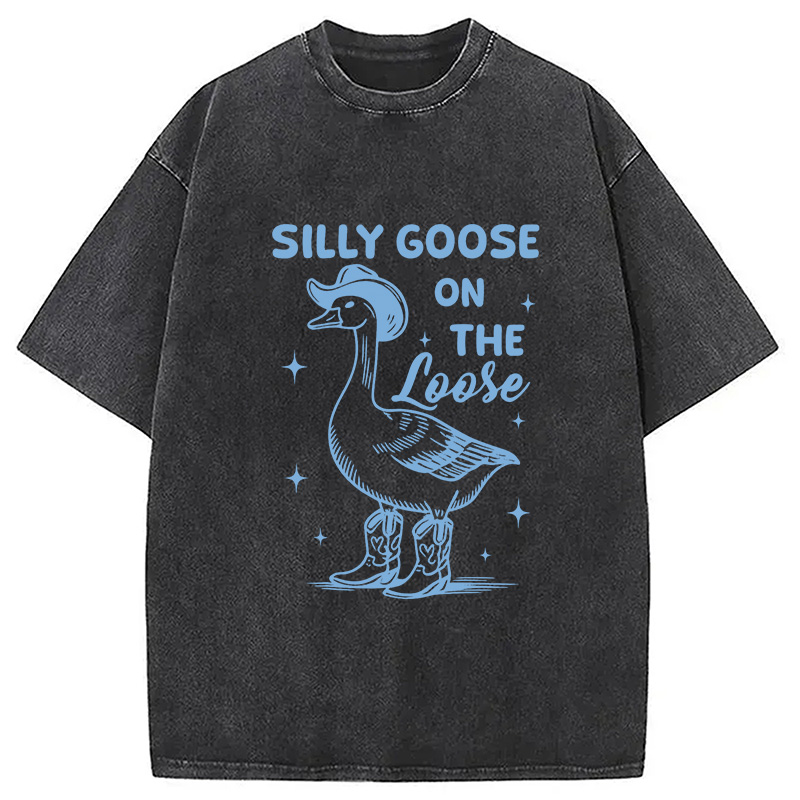 Modecanvas Silly Goose On The Loose Washed T-Shirt