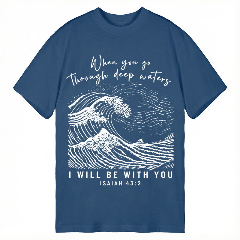 Modecanvas I Will Be With You Wave DTG Printing Classic T-Shirt-modecanvas