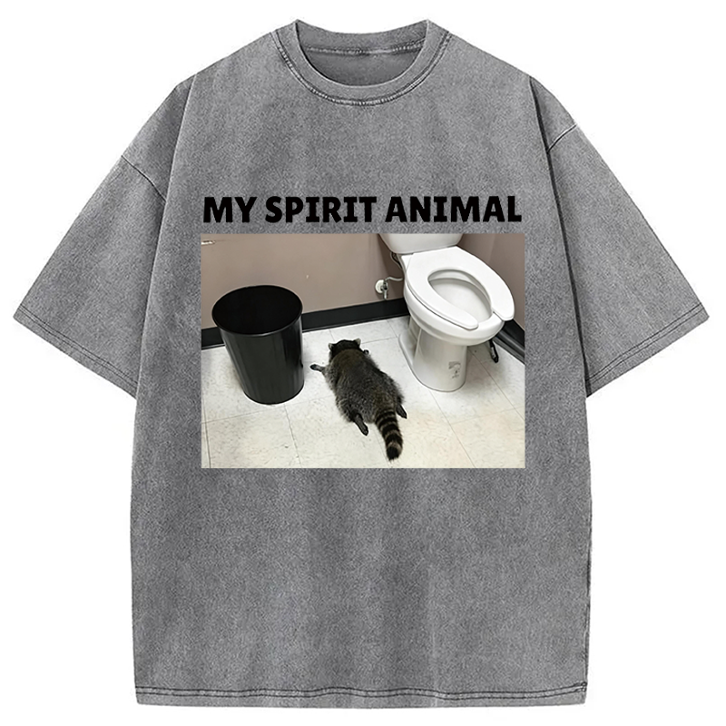 Modecanvas My Spirit Animal DTG Printing Washed T-Shirt