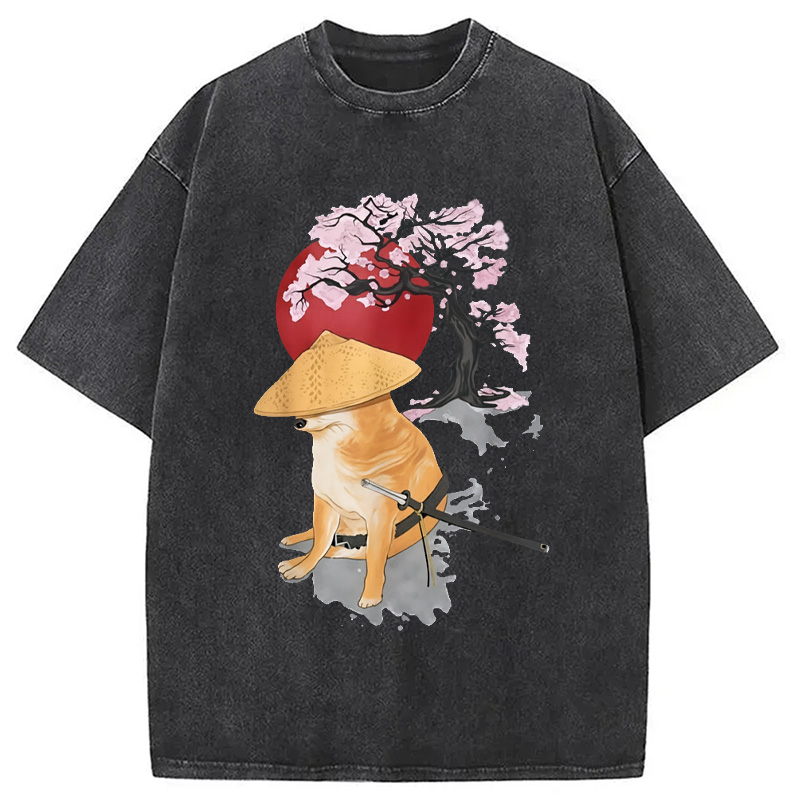Modecanvas Meme Cheems Japones Japanese Washed T-Shirt