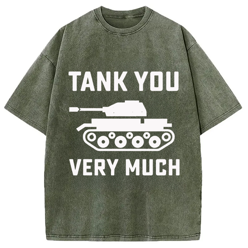 Modecanvas Tank You Very Much DTG Printing Washed T-Shirt