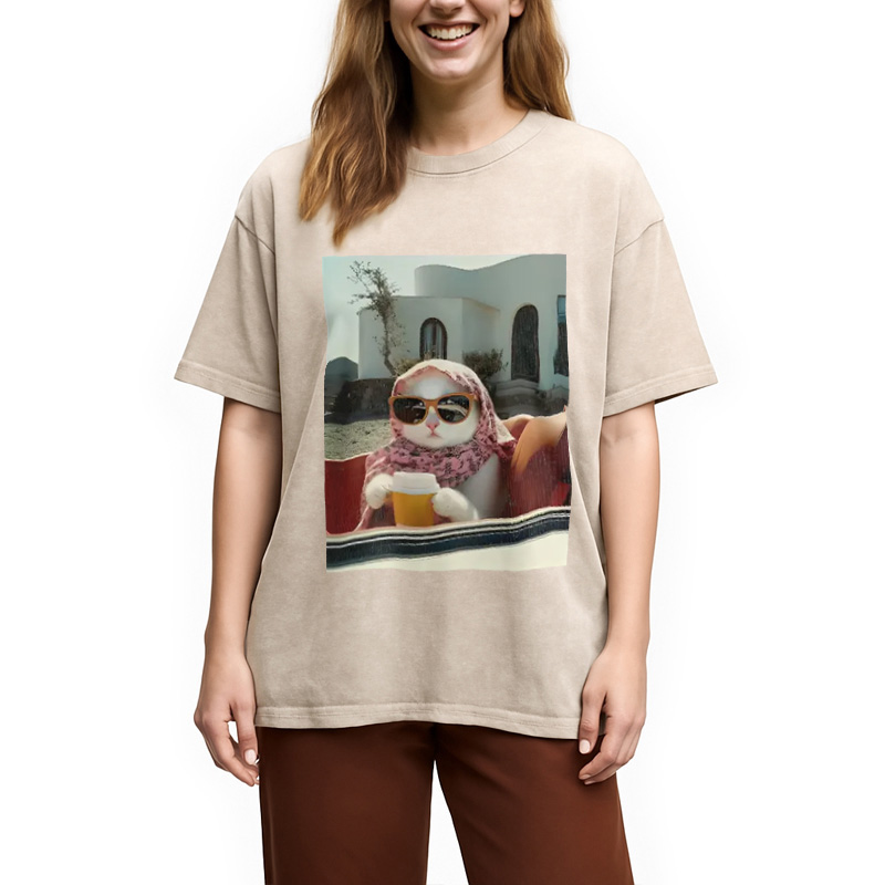 Modecanvas Just A Chill Girl Vintage Washed T-Shirt