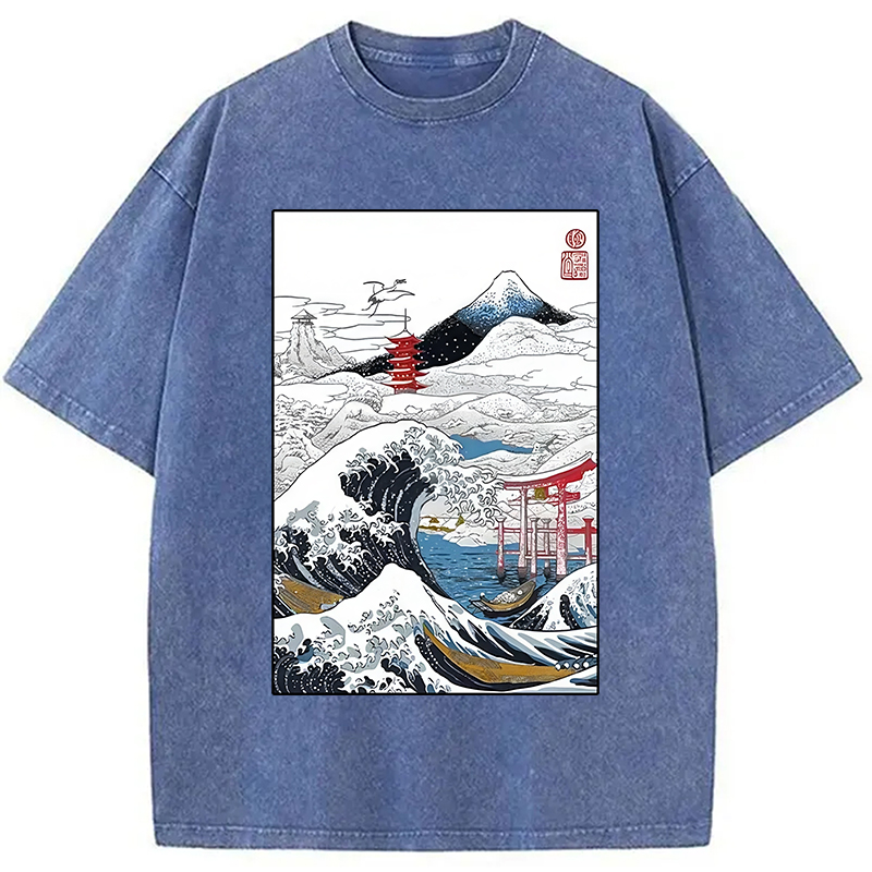 Modecanvas Snowy Japan Washed T-Shirt
