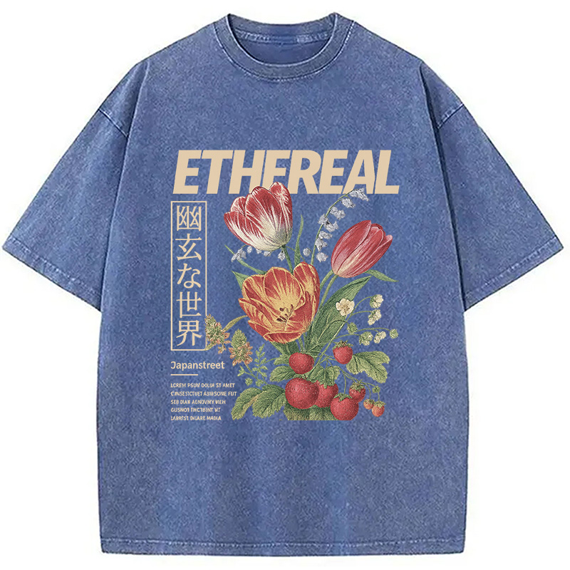 Modecanvas Japanese Flower Washed T-Shirt