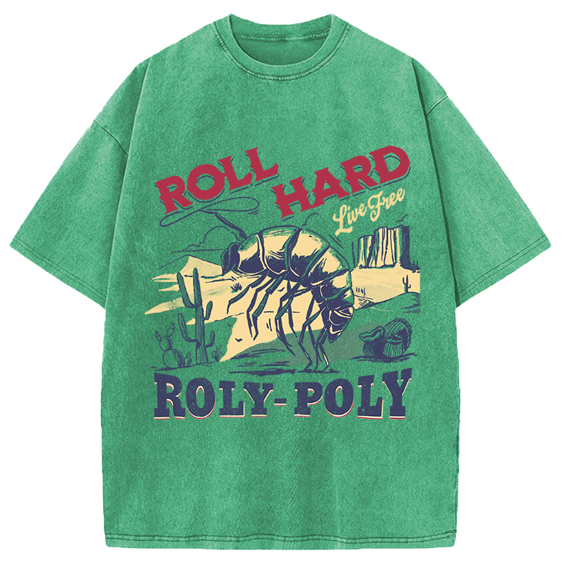 Modecanvas Roly Poly Cowboy Western DTG Printing Washed T-Shirt