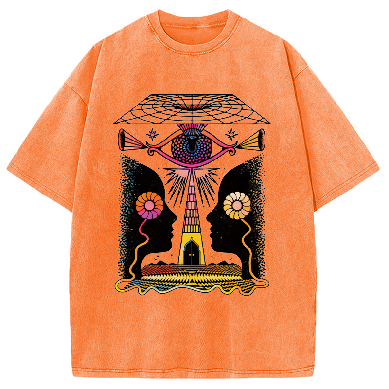 Modecanvas Dual-Face Sacred Eye Washed T-Shirt