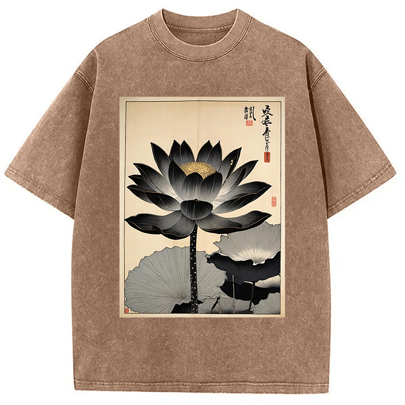 Modecanvas Japanese Black Lotus Washed T-Shirt