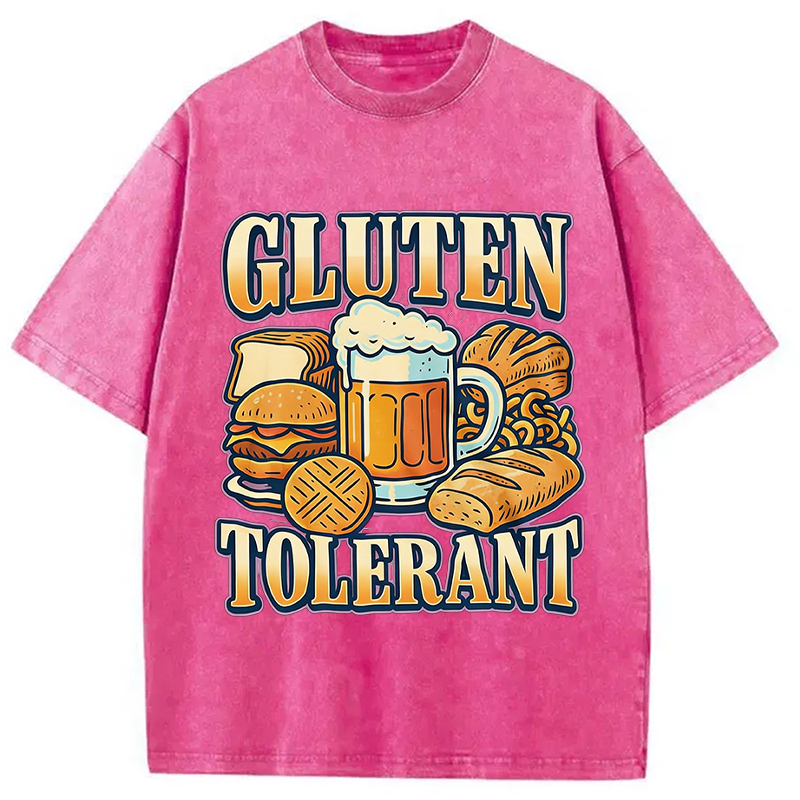 Modecanvas Gluten Tolerant Funny Food Humor DTG Printing Washed T-Shirt