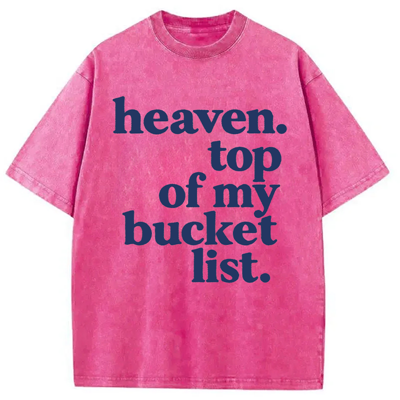 Modecanvas Heaven Bucket List DTG Printing Washed T-Shirt