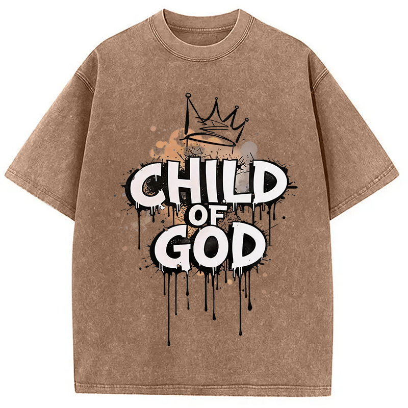 Modecanvas Child Of God DTG Printing Washed T-Shirt