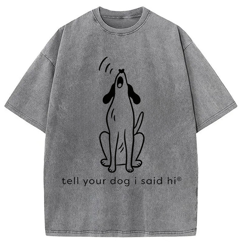 Modecanvas Howling Dog DTG Printing Washed T-Shirt
