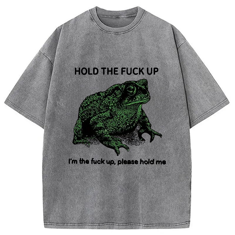 Modecanvas Funny Frog Meme Washed T-Shirt
